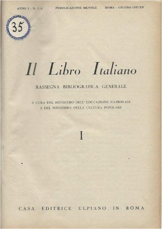Il Libro Italiano - Rassegna Bibliografica Generale - copertina