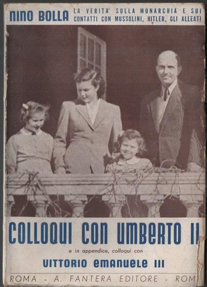 Colloqui con Umberto Ii  - Nino Bolla - copertina