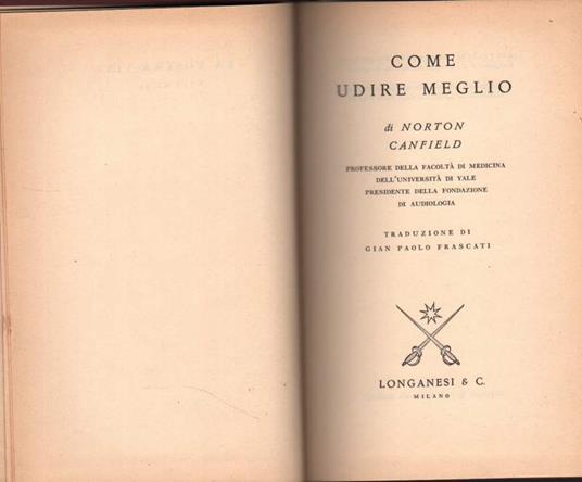 Come Udire Meglio  - Norton Canfield - copertina