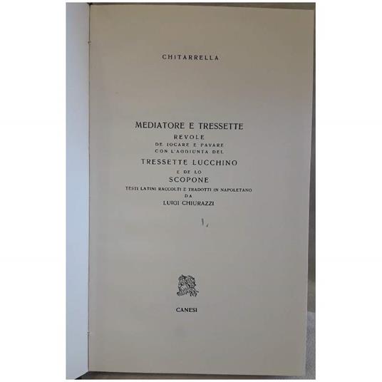 Mediatore e Tressette-revole De Iocare e Pavare con L'aggiunta Del Tressette Lucchino e De Lo Scopone - Francesco Citarella - copertina