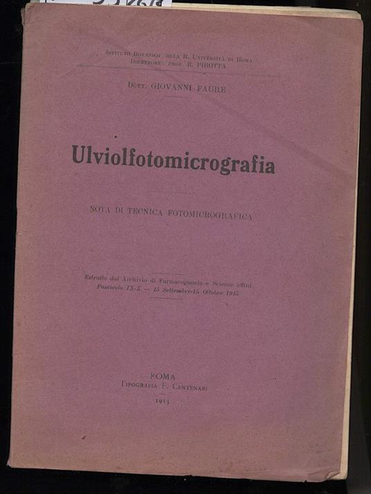 Ulviolfotomicrografia - Giovanni Faure - copertina