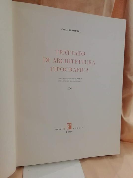 Trattato di Architettura Tipografica  - Carlo Frassinelli - copertina