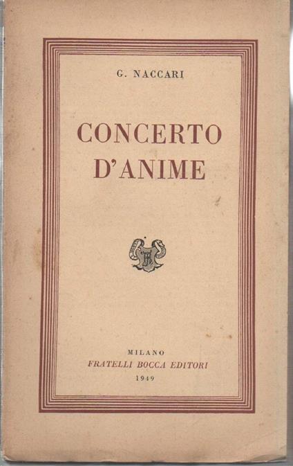 Concerto D'anime  - G. Naccari - copertina