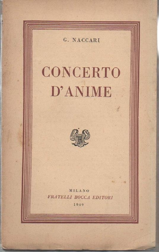 Concerto D'anime  - G. Naccari - copertina