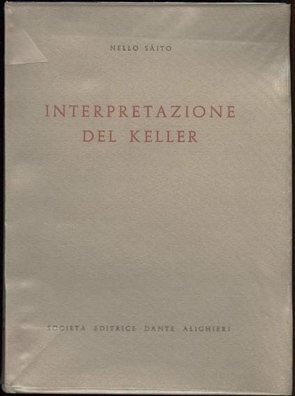 Interpretazione Del Keller  - Nello Saito - copertina