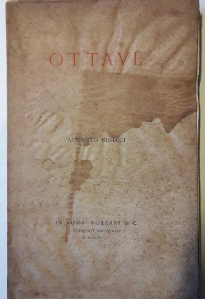 Ottave - Augusto Sindici - copertina