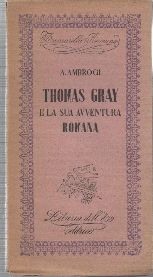 Thomas Gray e La Sua Avventura Romana  - copertina