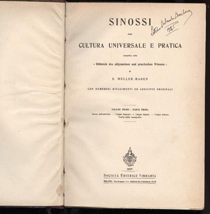Sinossi Della Cultura Universale e Pratica Compilata Sulla Bibliotek Del Allgemainen Un Practischen Wissen-6 Voll.  - copertina
