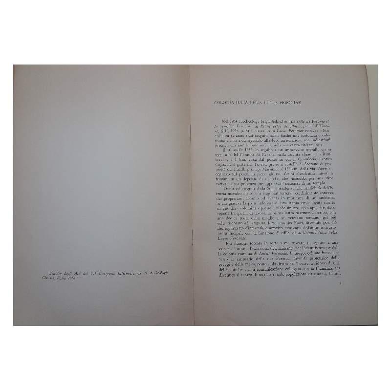 Colonia Iulia Felix Lucus Feroniae-rinvenimento e Scavi-monumenti