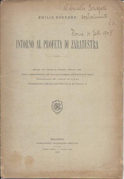 Intorno Al Profeta di Zaratustra  - copertina
