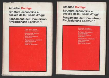 Struttura Economica e Sociale Della Russia D'oggi-fondamenti Del Comunismo Rivoluzionario Spartaco 1  - copertina