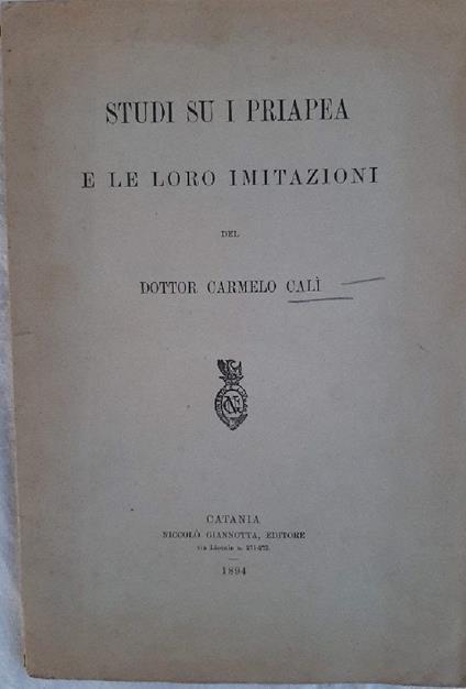 Studi su I Priapea e Le Loro Imitazioni - copertina