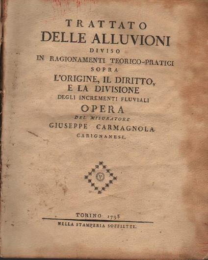 Trattato Delle Alluvioni  - copertina