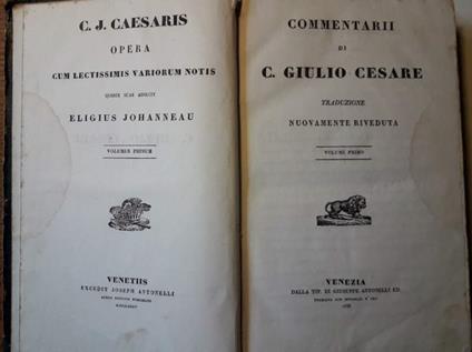 Commentarii di C.Giulio Cesare-volume I - copertina