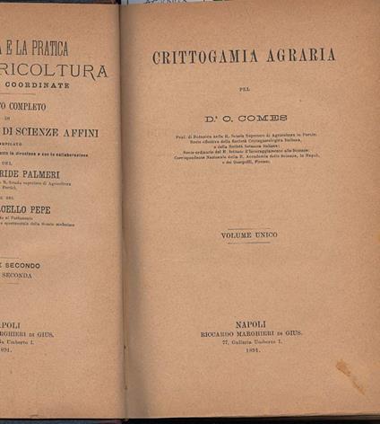 Crittogamia Agraria - copertina
