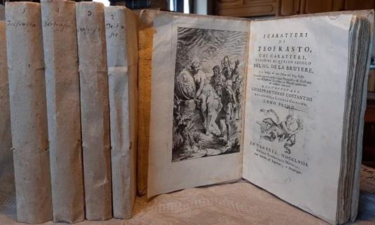 I Caratteri di Teofrasto Coi Caratteri, O Costumi di Questo Secolo Del Sig. De La Bruyere- 5 Tomi- - copertina
