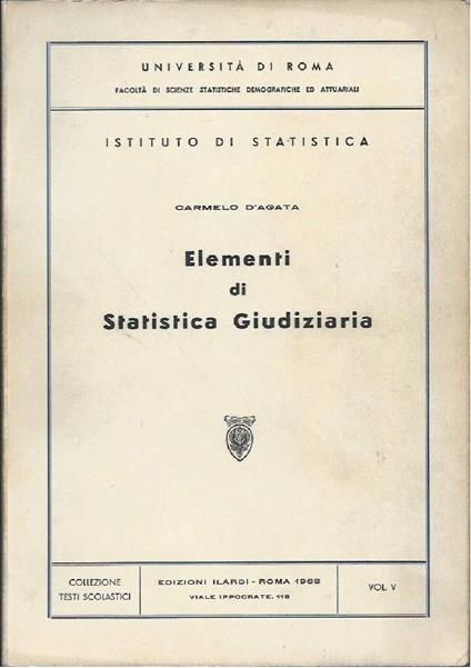 Elementi di Statistica Giudiziaria - copertina