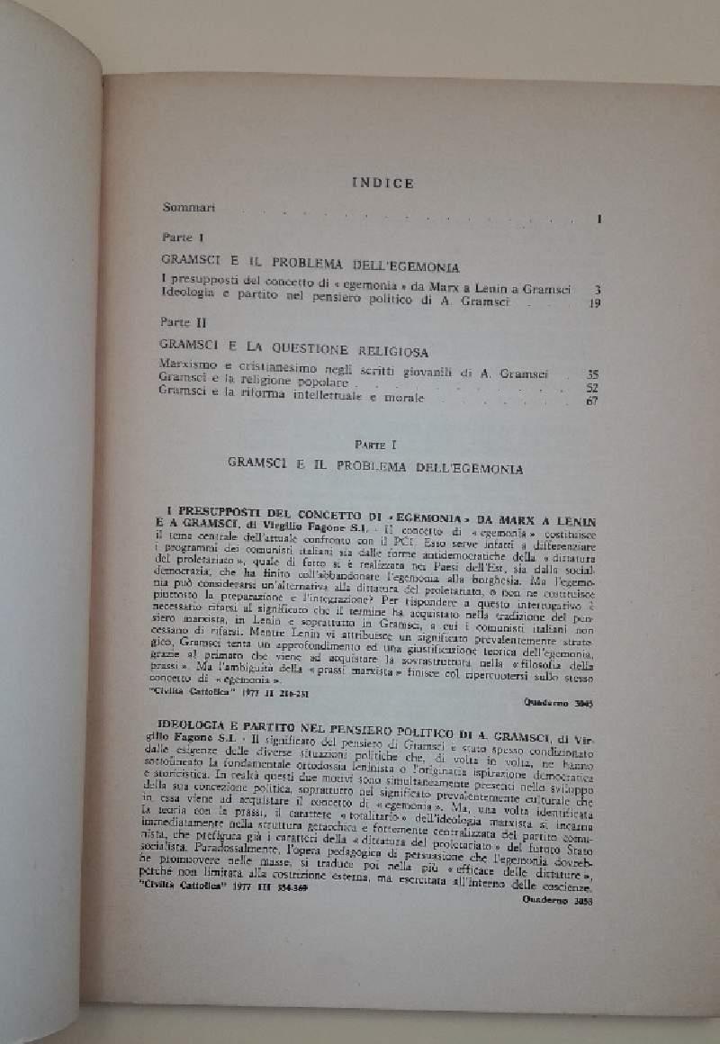 Gramsci:il Problema Dell'egemonia e La Questione Religiosa
