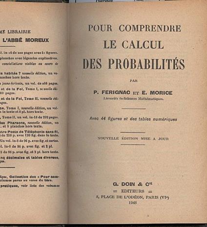 Pour Comprendre Le Calcul Des Probabilites - copertina