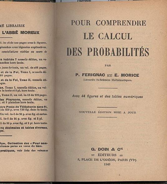 Pour Comprendre Le Calcul Des Probabilites - copertina