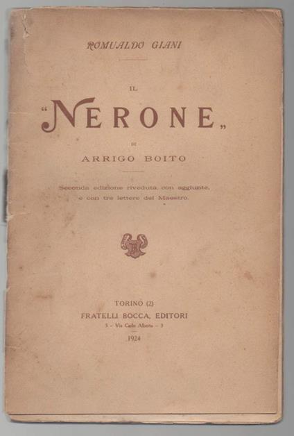 Il "nerone" di Arrigo Boito  - copertina