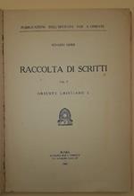 Raccolta di Scritti-vol I-oriente Cristiano I- 