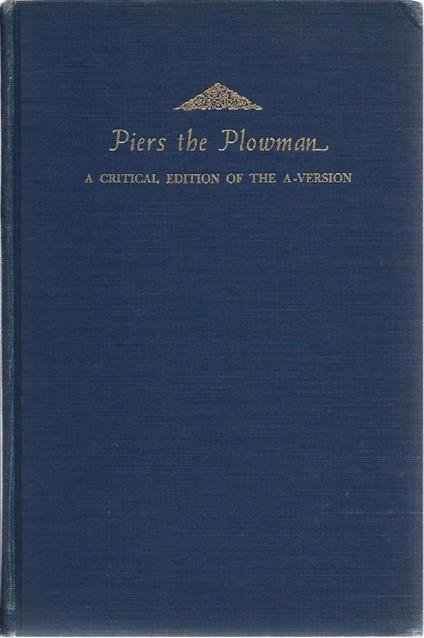 Piers The Plowman a Critical Edition Of The A-version - copertina