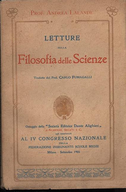 Letture Sulla Filosofia Delle Scienze - copertina
