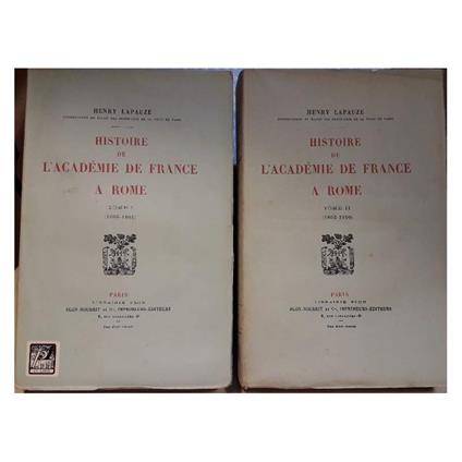 Histoire De L'academie De France a Rome-tome I Et Ii-  - copertina