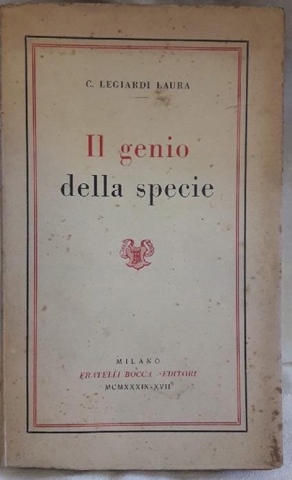 Il Genio Della Specie(filosofia Del Dinamismo Unitario) - copertina