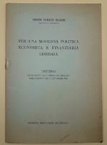 Per Una Moderna Politica Economica e Finanziaria Liberale