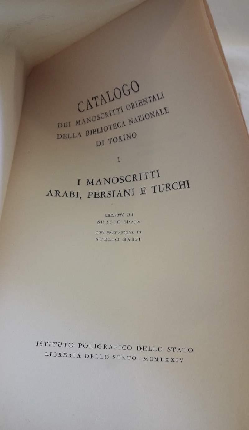 Catalogo Dei Manoscritti Orientali Della Biblioteca Nazionale di Torino-vol. I-