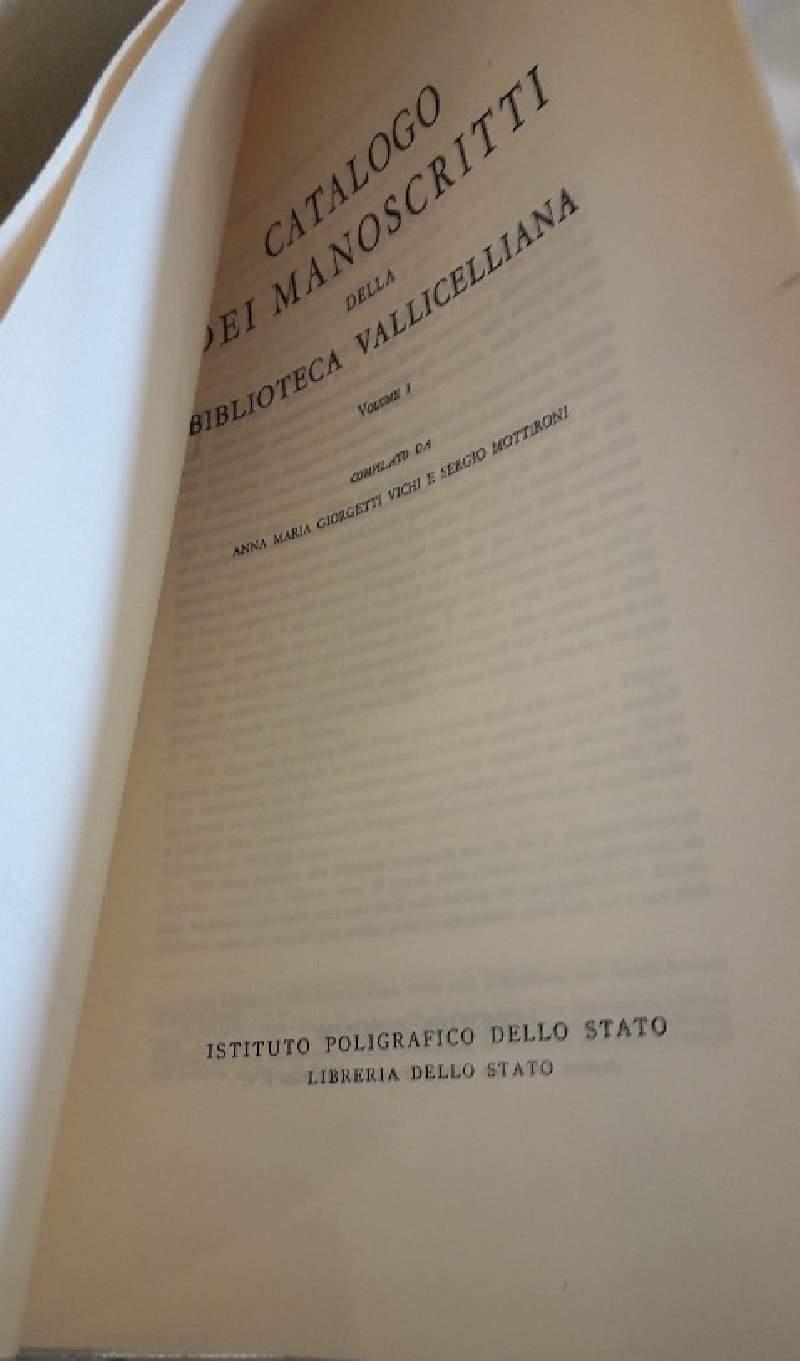 Catalogo Dei Manoscritti Della Biblioteca Vallicelliana-vol. I