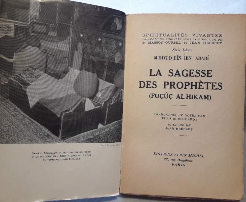 La Sagesse Des Prophetes(fucuc Al Hikam) 