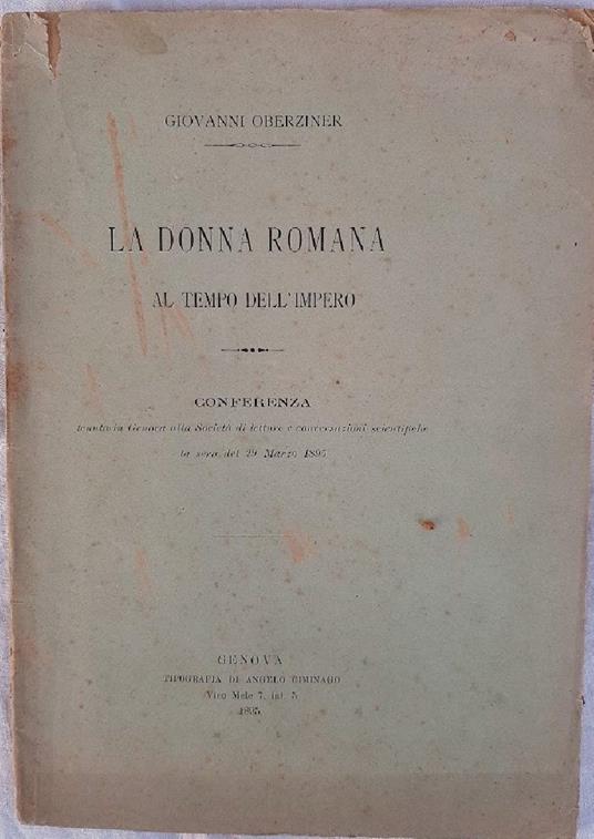 La Donna Romana Al Tempo Dell'impero - copertina