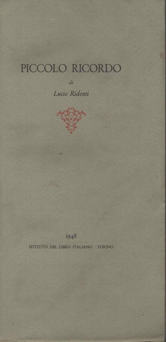 Piccolo Ricordo  - copertina