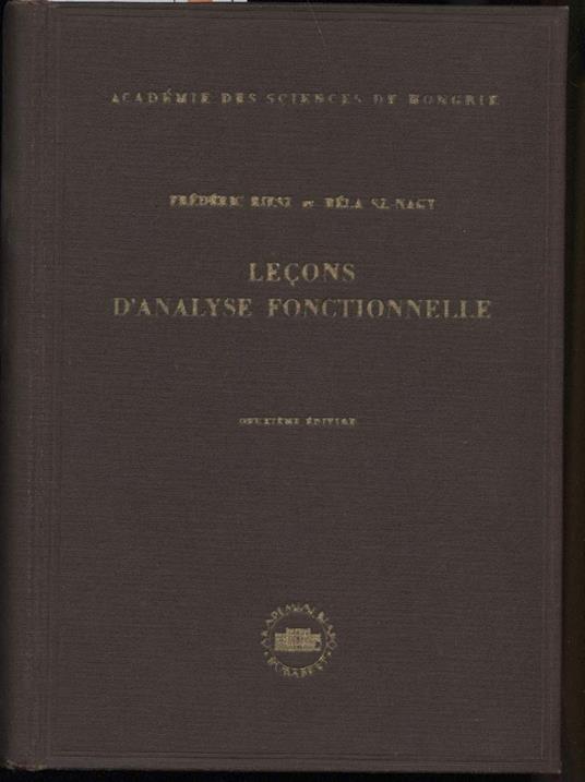 Lecons D'analyse Fontionnelle - copertina