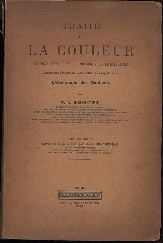 Traite De La Couleur Au Point De Vue Physique, Physiologique Et Esthetique - copertina