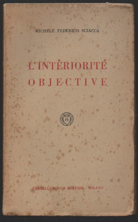 L' interioritè Objective  - copertina