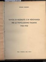 Tavole di Nuzialita e di Vedovanza per La Popolazione Italiana 1930-1932