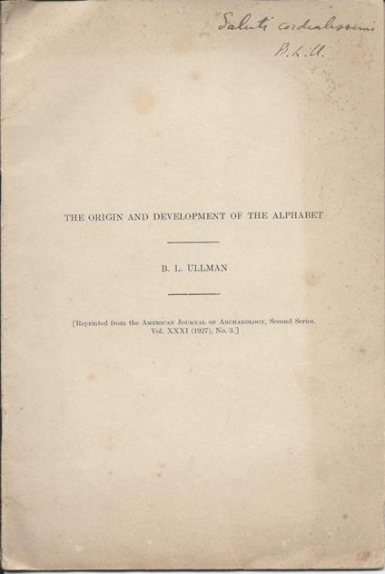 The Origin And Development Of The Alphabet  - copertina