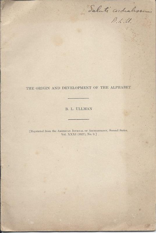 The Origin And Development Of The Alphabet  - copertina