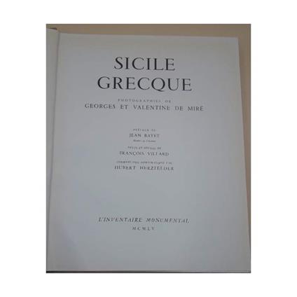 Sicile Grecque- Photographies De Georges Et Valentine De Mirè - copertina