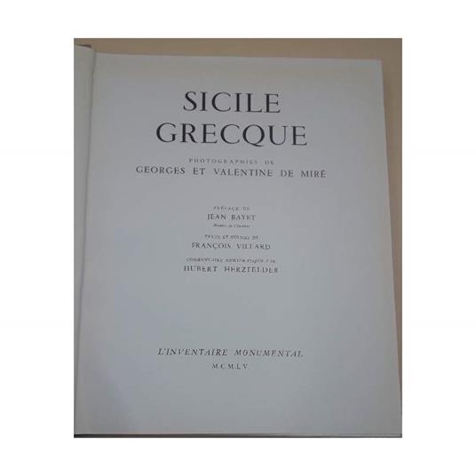 Sicile Grecque- Photographies De Georges Et Valentine De Mirè - copertina
