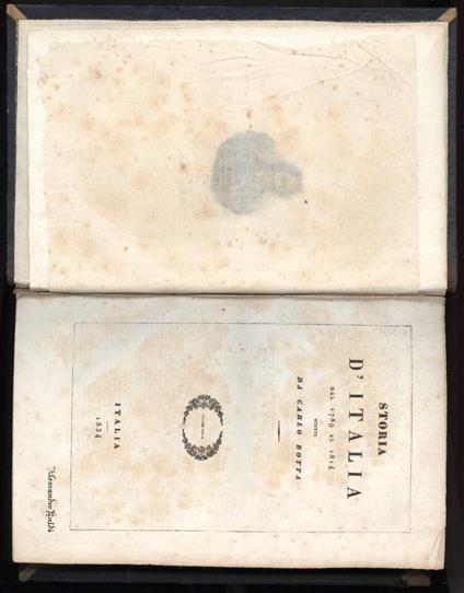 Storia D'italia Dal 1789 Al 1814 - Carlo Botta - copertina