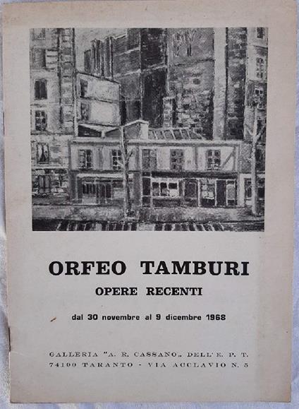 Orfeo Tamburi-opere Recenti - Emanuele De Giorgio - copertina