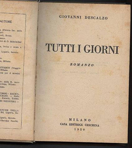 Tutti I Giorni - Giovanni Descalzo - copertina