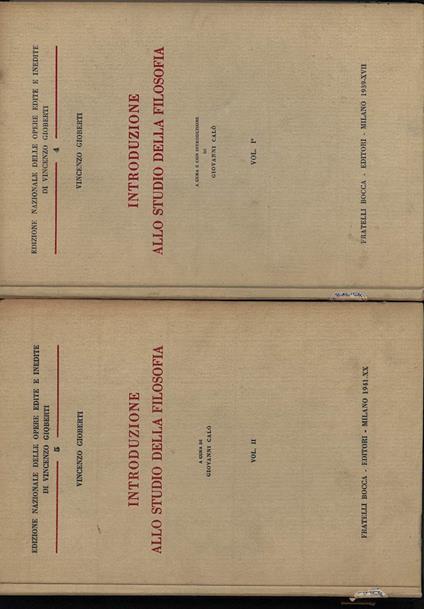 Introduzione Allo Studio Della Filosofia-2 Voll - Vincenzo Gioberti - copertina