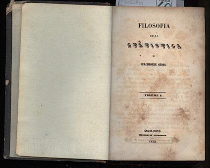 Filosofia Della Statistica - Vol. I - Melchiorre Gioja - copertina