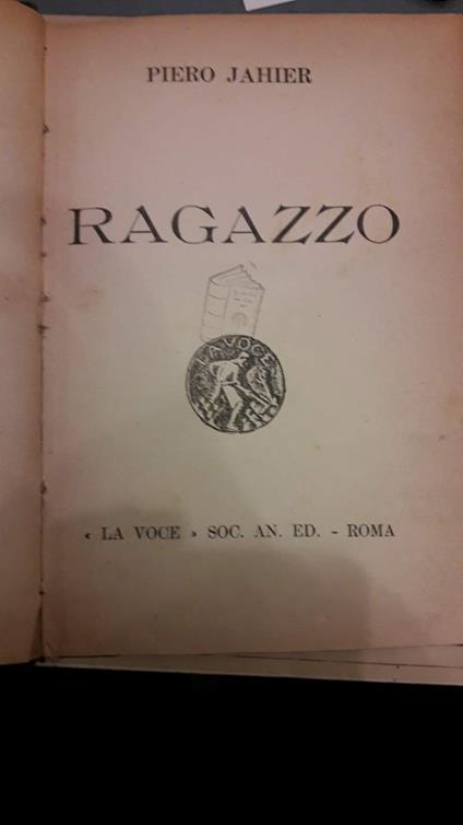 Ragazzo  - Piero Jahier - copertina